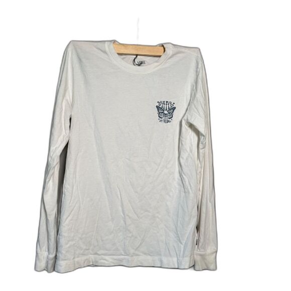 Vans Skull Butterfly Long Sleeve Tee Small White Graphic Skate Shirt Guatemala - Picture 1 of 5